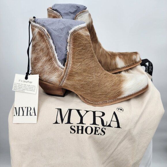 MYRA BAG Sunset Bloom Hair On Shortie Split  Cowboy Boots  6-10 NWT - Picture 11 of 11